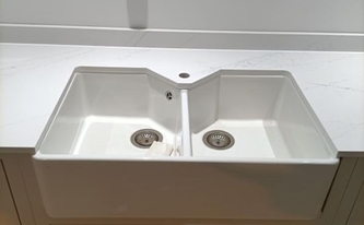 Silestone Arbeitsplatte Ethereal Glow mit Spüle