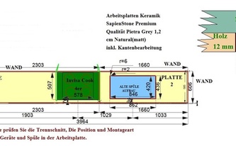 CAD Zeichnung der Küchenzeile in Hamm
