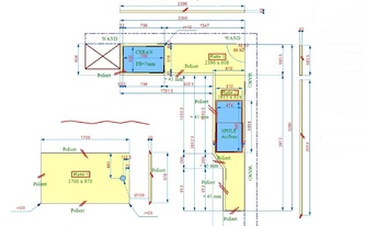 CAD Zeichnung der Granit Arbeitsplatten und Tischplatte Belvedere