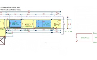 Granit Arbeitsplatten CAD Zeichnung