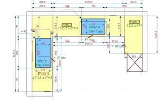 CAD Zeichnung der Silestone Arbeitsplatten White Storm