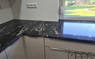 Polierte Granit Arbeitsplatten und Fensterbank Black Cosmic