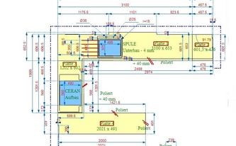 CAD Zeichnung Granit Arbeitsplatten Nero Assoluto India