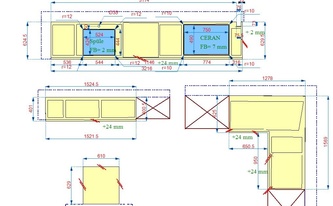 CAD Zeichnung der Neolith Arbeitsplatten