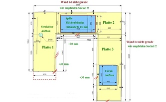 CAD Zeichnung der Küche in Heiligenhaus