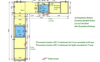CAD Zeichnung der L-förmigen Küche in Hemmingen