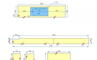 CAD Zeichnung der Granit Arbeitsplatten Labrador Blue GT