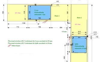 CAD Zeichnung der L-Küche 