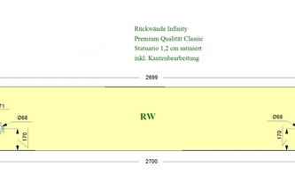 Zeichnung der  Infinity Rückwand 