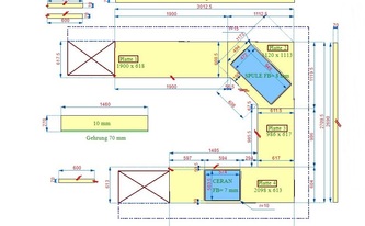 Zeichnung der Silestone Arden Blue Arbeitsplatten