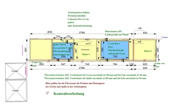 CAD Zeichnung der Küchenzeile in Iserlohn