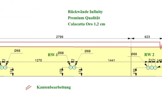 CAD Zeichnung der Rückwand in Iserlohn