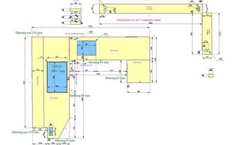 CAD Zeichnung der geräumigen Küche in Ismaning 