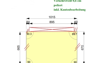 CAD Zeichnung der Glasrückwand