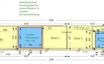 CAD Zeichnung der Küchenzeile in Kaiserslautern