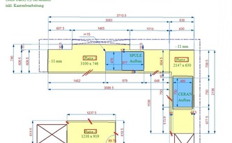 CAD Zeichnung für Keramik Arbeitsplatten