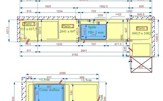 CAD Zeichnung der Granit Arbeistplatten in Kaltenkirchen Atlantic Yellow