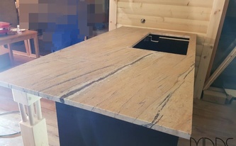 IKEA Küche mit Granit Arbeitsplatten Atlantic Yellow in Kaltenkirchen 