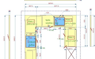 CAD Zeichnung der Santa Margherita Quarz Arbeitsplatten