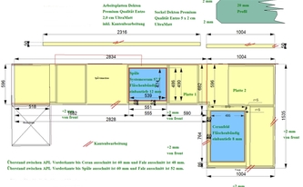 CAD Zeichnung der Küche in Karlsruhe