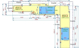 Zeichnung der Arden Blue Silestone Arbeitsplatten