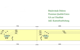 Zeichnung der Dekton Rückwände für Kelkheim 
