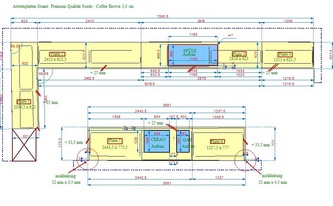 CAD Zeichnung der Granit Arbeitsplatten Coffee Brown