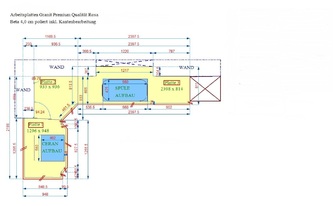 CAD Zeichnung der Arbeitsplatten