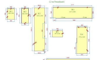 CAD Zeichnung der Keramikplatten SapienStone Urban Antracite