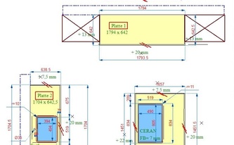 CAD Zeichnung der Granit Arbeitsplatten