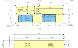 CAD Zeichnung der Küche in Kleve
