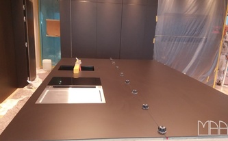 Neolith Arbeitsplatten Nero neolith mit Vakuum verklebt