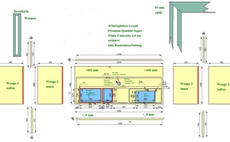 CAD Zeichnung der Kücheninsel