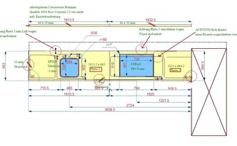 CAD Zeichnung der Caesarstone Arbeitsplatten Raw Concrete