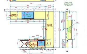 CAD Zeichnug Caesarstone Pure White/ Perfekt White Arbeitsplatten