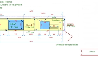 AutoCad Zeichnung der Caesarstone Arbeitsplatten 4033 Rugged Concrete