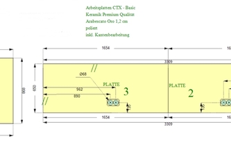 CAD Zeichnung der CTX - Basic Keramik Rückwände