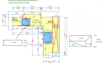 AutoCad Zeichnung der Keramik Arbeitsplatten