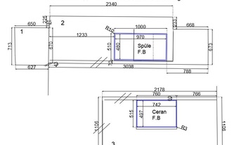 CAD Zeichnung der Küche in Köln