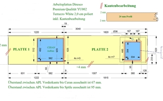 Zeichnung der Küchenzeile in Köln