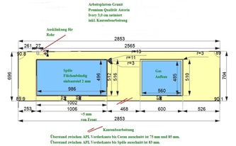 CAD Zeichnung der Küchenzeile in Köln