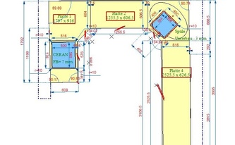 CAD Zeichnung der Granit Arbeitsplatten Imperial White in Köln