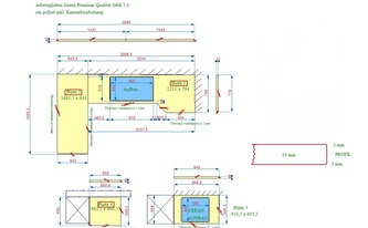 AutoCad Zeichnung der Granit Arbeitsplatten Gibli