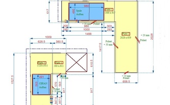 CAD Zeichnung der Granit Arbeitsplatten Porto Branco Scuro