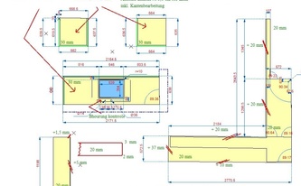 CAD Zeichnung der Granit Arbeitsplatten und Schürze