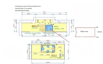 CAD Zeichnung für Granit Arbeitsplatten und Fensterbänke