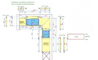 CAD Zeichnug Granit Arbeitsplatten und Wischleisten