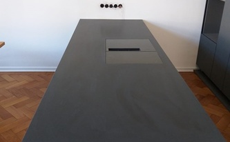 Kücheninsel mit Granit Arbeitsplatte Assoluto Black Extra