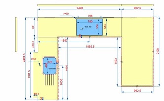 CAD Zeichnung der Granit Star Galaxy Küchenarbeitsplatten