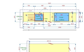 CAD Zeichnung der Granit Arbeitsplatten